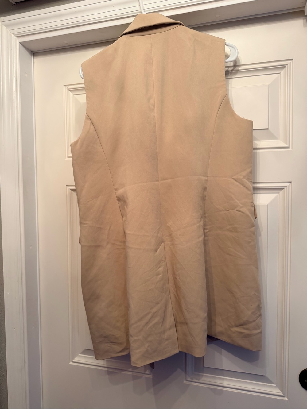 Sleeveless Double-Breasted Blazer Vest - Beige - Picture 3 of 4
